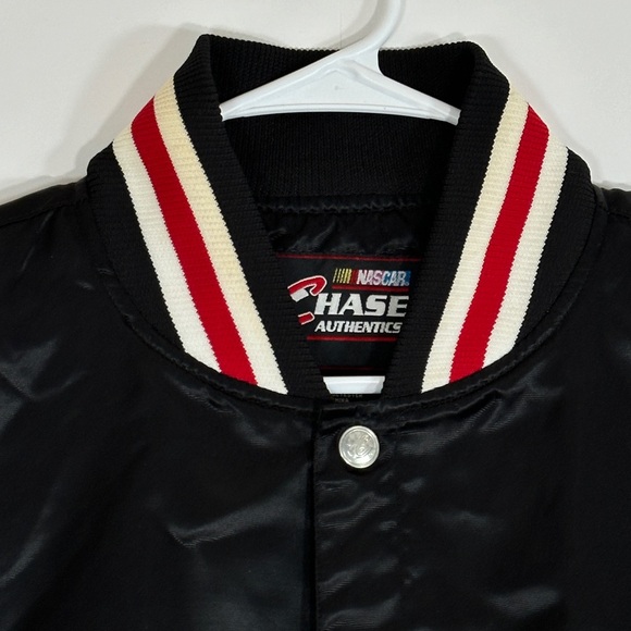 Chase Authentics Jeff Gordon Nascar Mens Satin Bomber Jacker Large Black DuPont - Picture 6 of 10